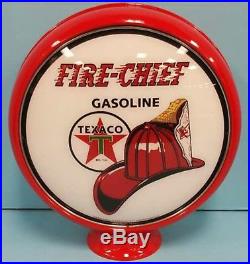 Gas pump globe Texaco Fire Chief repro. 2 GLASS LENS in a plastic body NEW