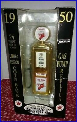 Gearbox 1950 Tokheim Texaco 24kt gold Gas Pump Replica Bank Rare Limited 1500