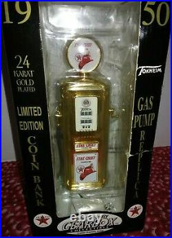 Gearbox 1950 Tokheim Texaco 24kt gold Gas Pump Replica Bank Rare Limited 1500