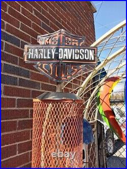 Harley Davidson GAS PUMP YARD ART METAL DECOR LARGE