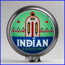 Indian (Deco) Gas Pump Globe 13.5 in Unpainted Steel Body (G143)
