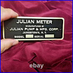 Julian Meter Gas Pump data plate Texaco Gulf Standard Shell etc