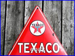 LARGE VINTAGE TEXACO MOTOR OIL PORCELAIN SIGN 22-1/2x 19-1/2 GAS STATION PUMP