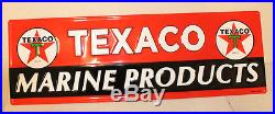 Large 42'' Embossed Texaco Marine Oil Vintage Style Signs Man Cave Decor Gas