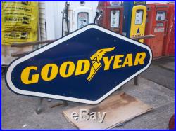 Large Goodyear porcelain tire sign, gas oil sign, Tokheim gas pump, Texaco gas
