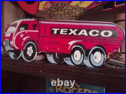 Large Texaco Gasoline Truck Vintage Porcelain Sign Service Station Americana