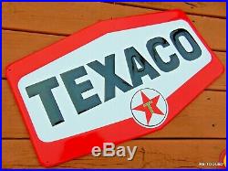 Large Texaco Oil Gas Sign Gasoline Old Vintage 1960's Antique Gas Pump Sign