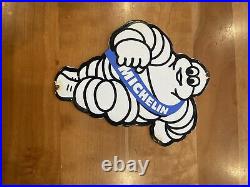 Lot Of 3 Gas porcelain metal vintage gas pump signs With One Michelin Man