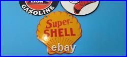 Lot Vintage Gasoline Porcelain Texaco & Shell Gas Service Station Pump Signs 6 Lot Vintage Gasoline Porcelain Texaco & Shell Gas Service Station Pump Signs 6