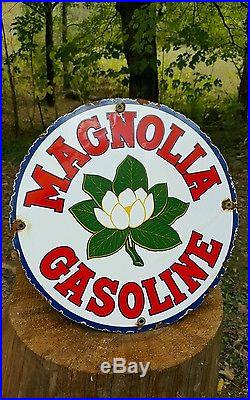 MAGNOLIA GASOLINE sign magnoline porcelain enamel gas pump mobil