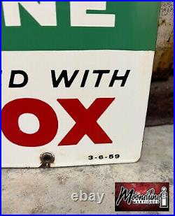 MATCHING PAIR of 1950's TEXACO Sky Chief Porcelain Gas Pump Plate Signs
