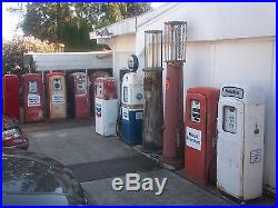 Martin Schwartz Wayne 80 gas pump, Mobil gas high top, Texaco, Union 76