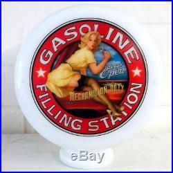 Mini Gas Pump Globe, Texaco Gasoline, Alloy Base LED Desk Lamp, Auto Memorabilia