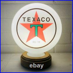 Mini Gas Pump Globe, Texaco Star Gasoline, Alloy Base LED Desk Lamp