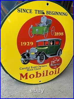 Mobil Mobilgas Oil Gas Pump Enamel Advertising Porcelain Gas Sign
