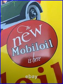 Mobil Mobilgas Oil Gas Pump Enamel Advertising Porcelain Gas Sign