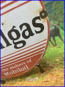 Mobilgas porcelain sign Filling Station gasoline oil gas pump plate garage