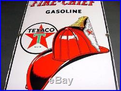 NEAR MINT 1950 Vintage TEXACO FIRE CHIEF Old Gas Pump Porcelain Sign