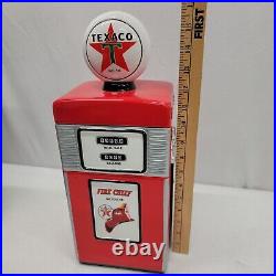 NEW Vintage America's Favorites TEXACO GAS PUMP 16 Ceramic Cookie Jar In Box