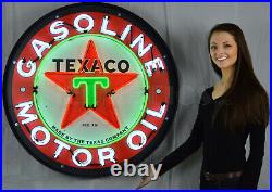 New Neon Sign Texaco Texas Gasoline steel Can Gas Motor Oil wall lamp Pump Globe