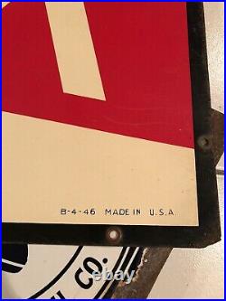 ORIGINAL 1946 TEXACO ADVERTISING GAS OIL PUMP SIGN Marfak Lubrication unused