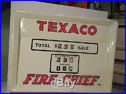 ORIGINAL 1950s WOLVERINE TOYS 30'' TIN LITHO TEXACO GAS PUMP & FIRE CHIEF HELMET