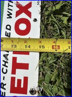 ORIGINAL 1965 Texaco Sky Chief Su-preme Porcelain Gas Pump Plate Sign 10x15