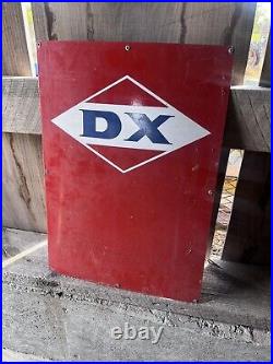 ORIGINAL VINTAGE PORCELAIN D-X Gas Pump SIGN OIL CAN Standard Texaco Antique