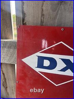 ORIGINAL VINTAGE PORCELAIN D-X Gas Pump SIGN OIL CAN Standard Texaco Antique