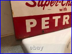 ORIGINAL Vintage 1950s Sky Chief Texaco Petrox Gasoline Gas Oil Pump Sign