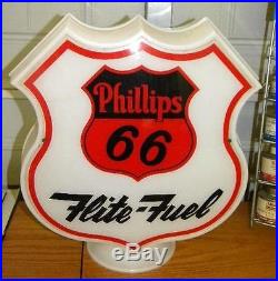 Old Phillips 66 Diecut Gas Pump Station Globe sign Original NiceCondition 1950s