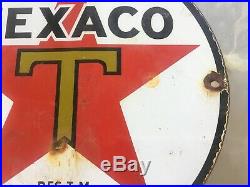 Old Porcelain Original Texaco Gas Pump Sign