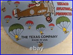 Old Vintage Dated'56 Texaco Gasoline Motor Oil Porcelain Gas Station Pump Sign