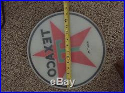 One (1) Original Texaco Gas Pump Globe 13 1/2 Glass Panel Lens