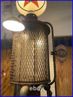 Original 1920's FRY VISIBLE GAS PUMP MARKER SIGN Porcelain Bowser Texaco Gas Oil