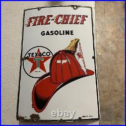 Original 1940 Texaco Fire- Chief Gasoline Pump Plate