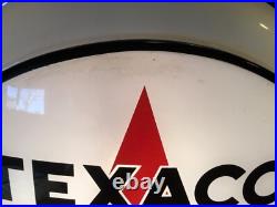 Original 1940's 1960's Gill Texaco White Border T Gas Pump Globe Original 1940's 1960's Gill Texaco White Border T Gas Pump Globe