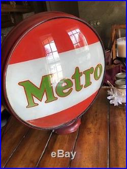 Original 1940s Metro Gas Pump Globe