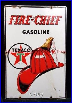 Original 1941 Texaco Fire Chief porcelain gas pump sign