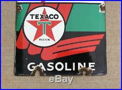 Original 1947 TEXACO Sky Chief Gas Pump Plate Porcelain Sign Gas & Oil