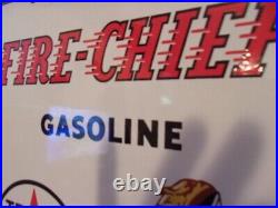 Original 1947 Texaco Fire Chief Gasoline Porcelain Pump Plate Sign 12×18 Original 1947 Texaco Fire Chief Gasoline Porcelain Pump Plate Sign 12×18