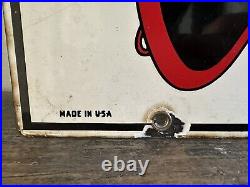 Original 1961 Texaco Fire Chief Gasoline Porcelain Pump Plate Sign Made In USA