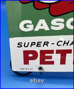 Original 1962 Texaco Sky Chief Gasoline Petrox Porcelain Pump Plate Sign NICE