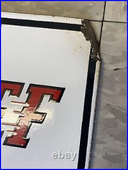 Original 1965 Texaco Fire Chief Gasoline Porcelain Pump Plate Sign