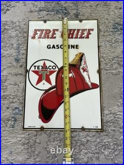Original 3-5-1960 Texaco Fire Chief Porcelain Sign Pump Plate NOT REPOP