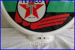 Original 50's Texaco Sky Chief Gas Pump Globe Capcolite 13 1/2 Glass Lenses