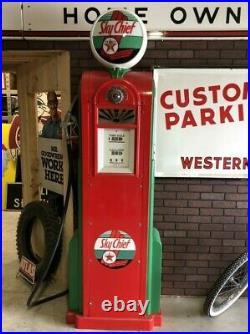 Original ART DECO Vintage WAYNE 60 Gas Pump Wide Body w Globe & Lenses TEXACO