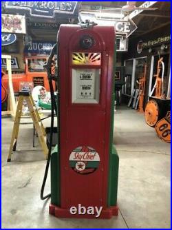 Original ART DECO Vintage WAYNE 60 Gas Pump Wide Body w Globe & Lenses TEXACO