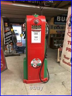 Original ART DECO Vintage WAYNE 60 Gas Pump Wide Body w Globe & Lenses TEXACO