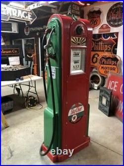 Original ART DECO Vintage WAYNE 60 Gas Pump Wide Body w Globe & Lenses TEXACO